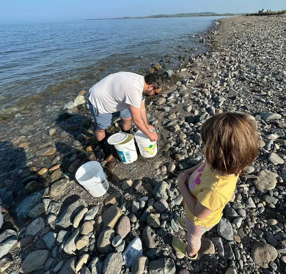 Tidal Salt work at an Antigonish County shoreline
